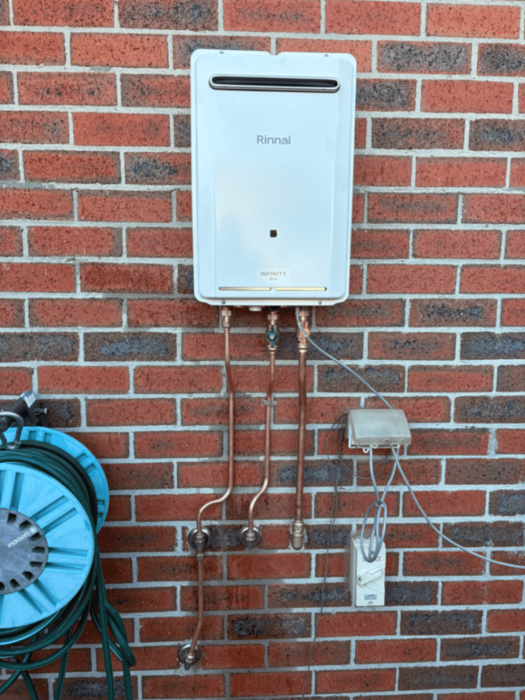 Hot water install